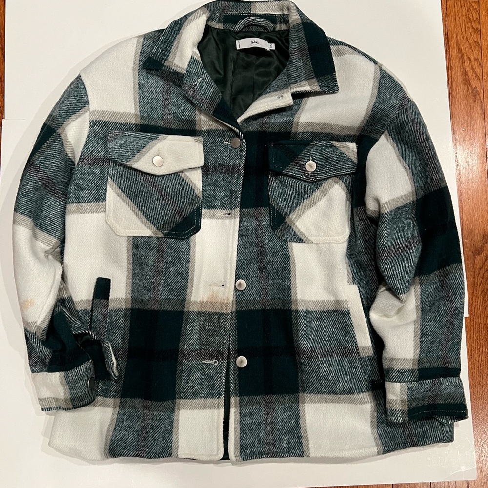 Adika women’s  Plaid Jacket in Black, White, and Green